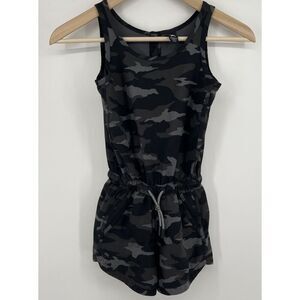 Athleta Kids Camo Romper - Black and Gray